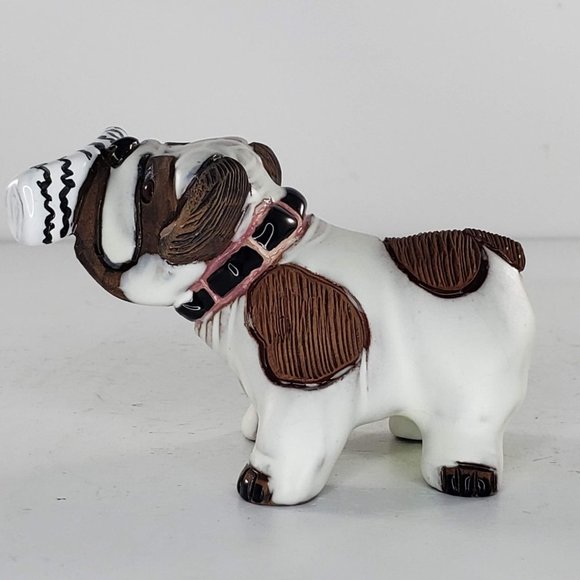 Casals Peru English Bulldog Holding Newspaper Pottery Figurine - Picture 4 of 7